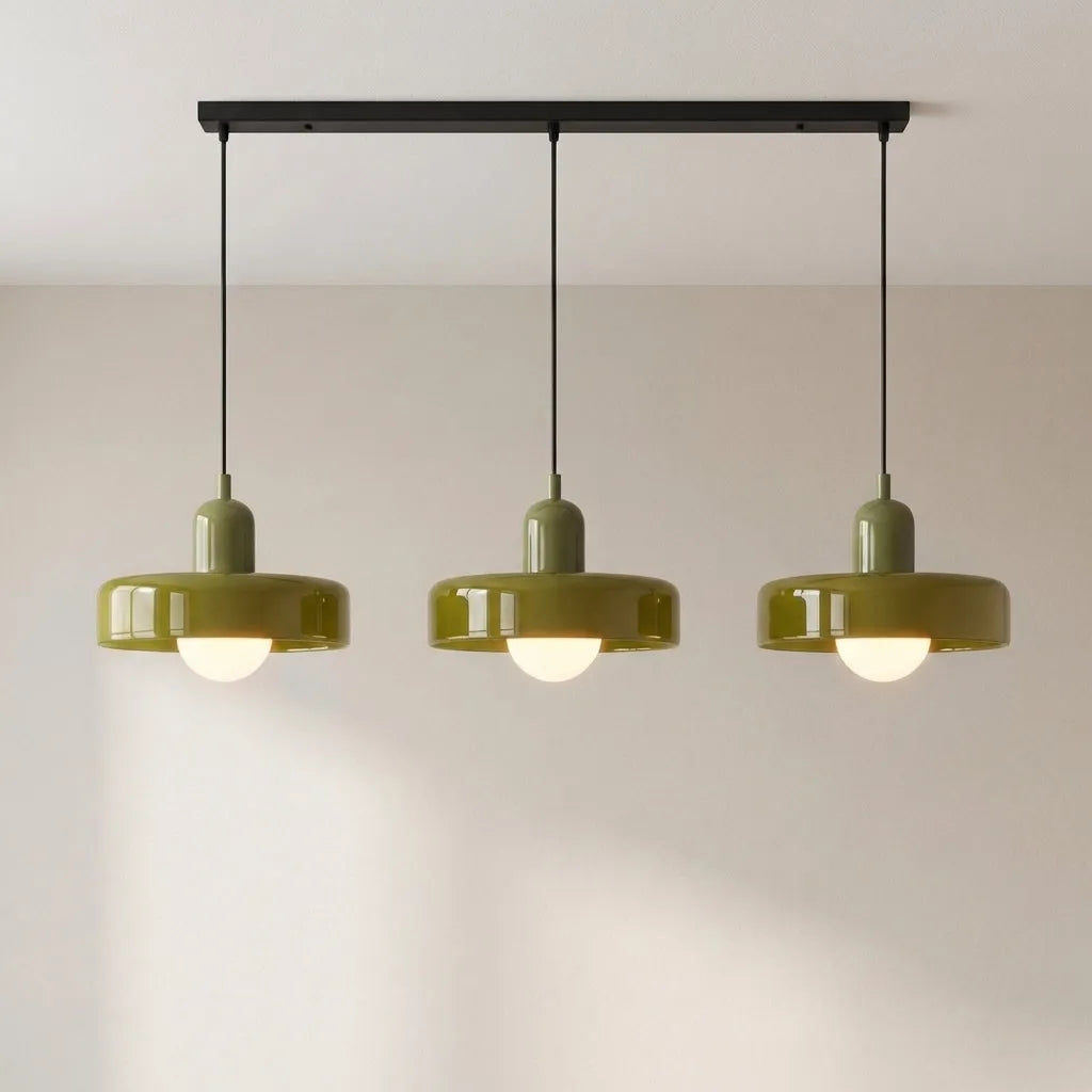 Yvette Bauhaus 3-Light Glass Linear Pendant Light