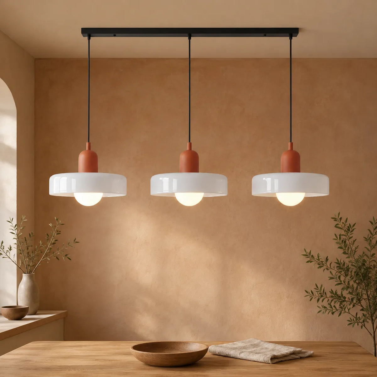 Yvette Bauhaus 3-Light Glass Linear Pendant Light