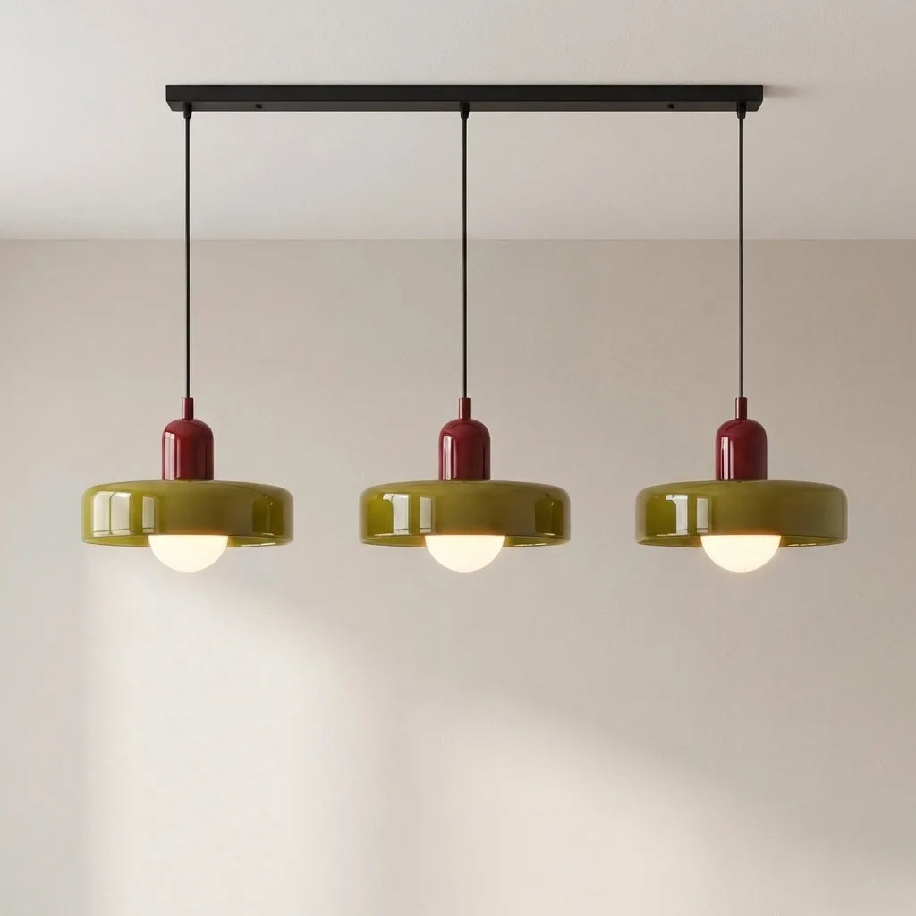 Yvette Bauhaus 3-Light Glass Linear Pendant Light