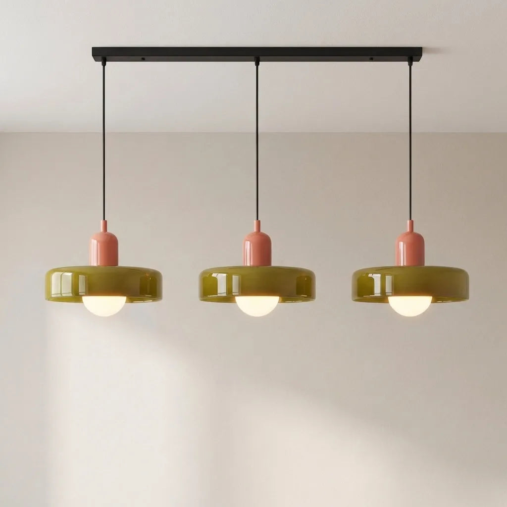 Yvette Bauhaus 3-Light Glass Linear Pendant Light