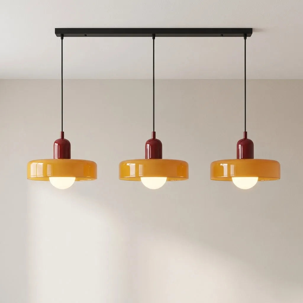 Yvette Bauhaus 3-Light Glass Linear Pendant Light