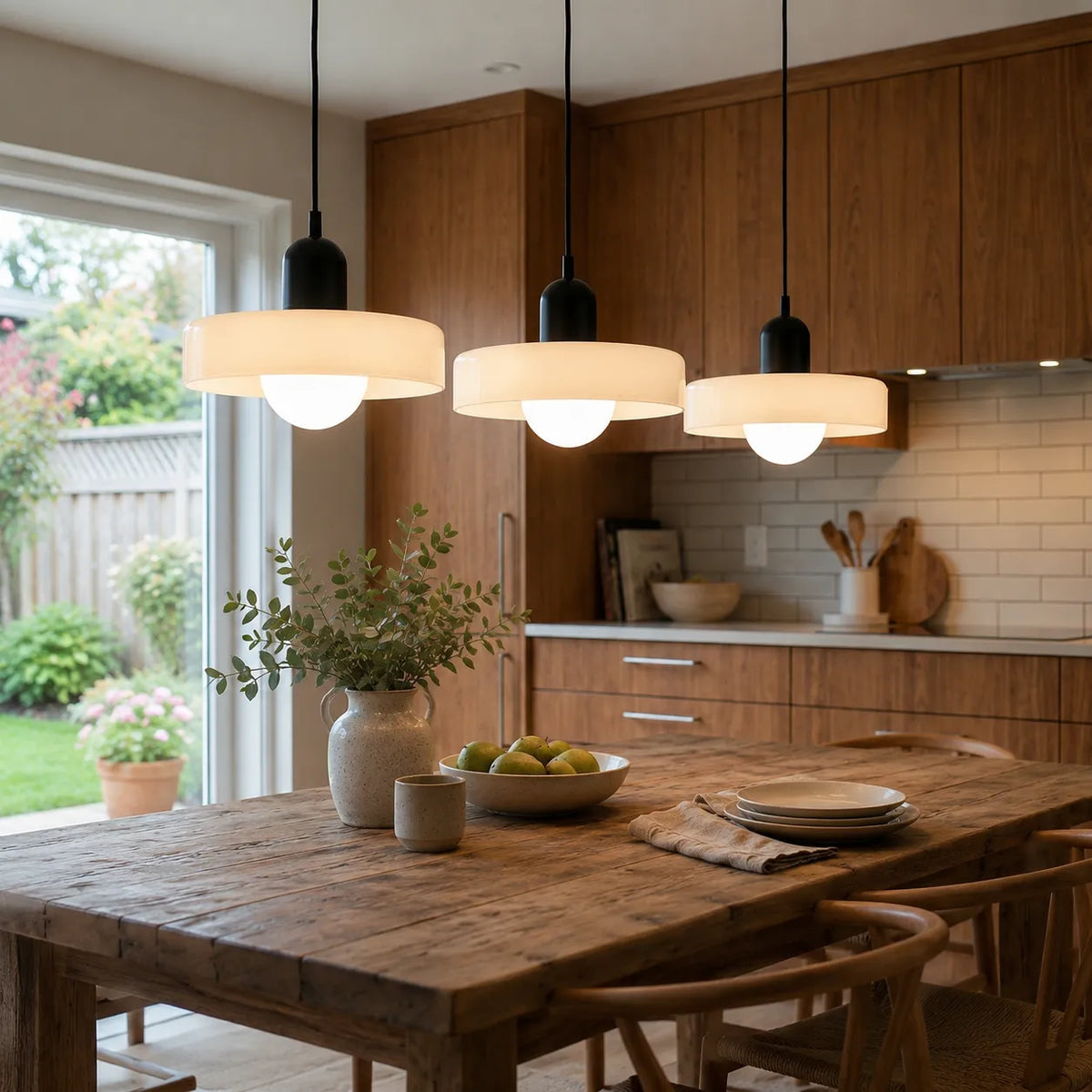 Yvette Bauhaus 3-Light Glass Linear Pendant Light