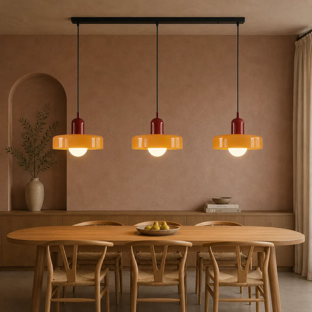 Yvette Bauhaus 3-Light Glass Linear Pendant Light