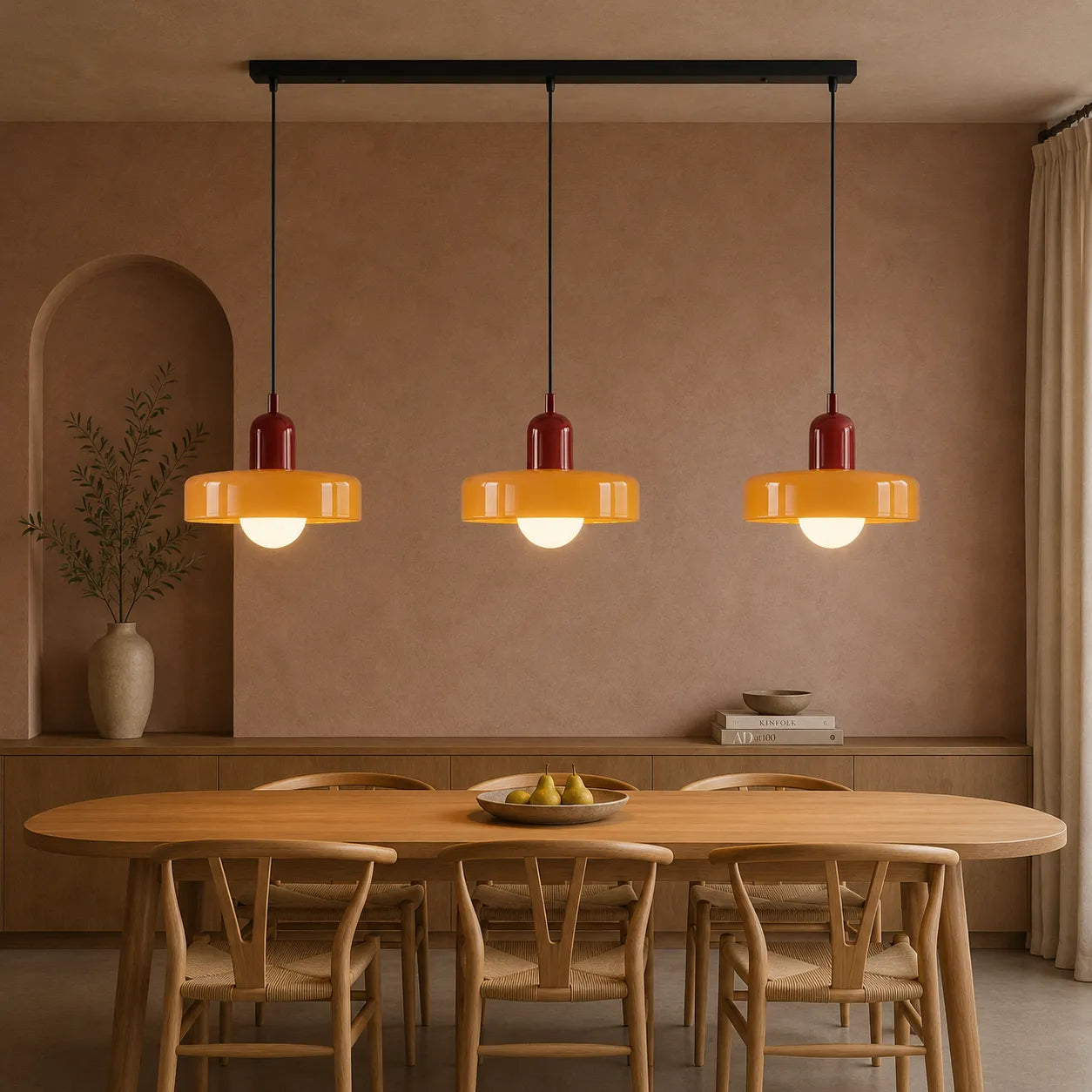 Yvette 3-Head Bauhaus Pendant Light