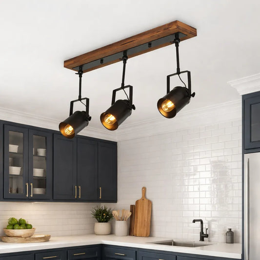 3-Light Industrial Track Ceiling Light Fixture