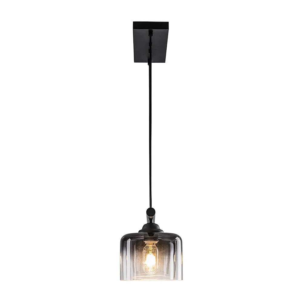 3-Light Linear Pendant Light with Smoked Glass Shades