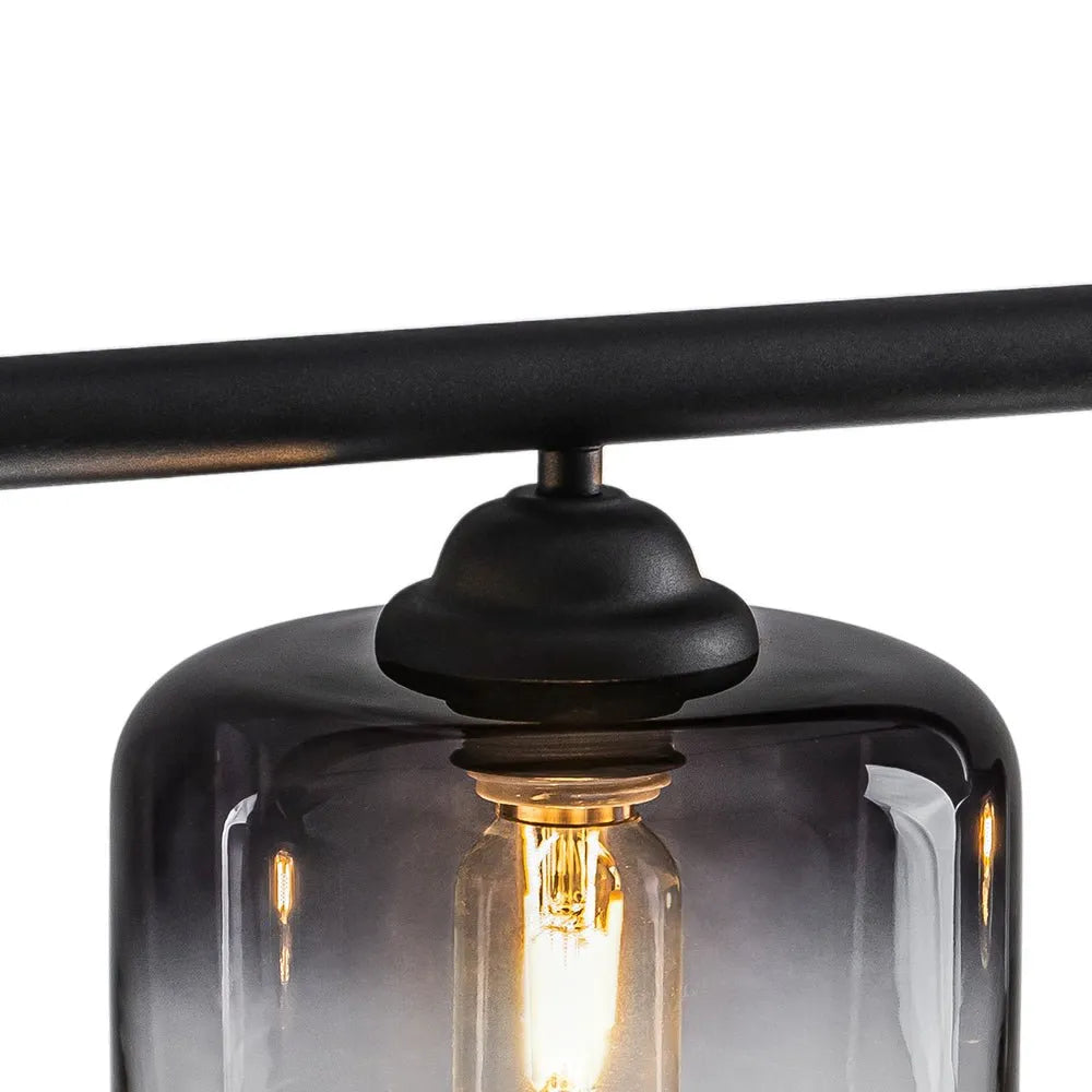 3-Light Linear Pendant Light with Smoked Glass Shades