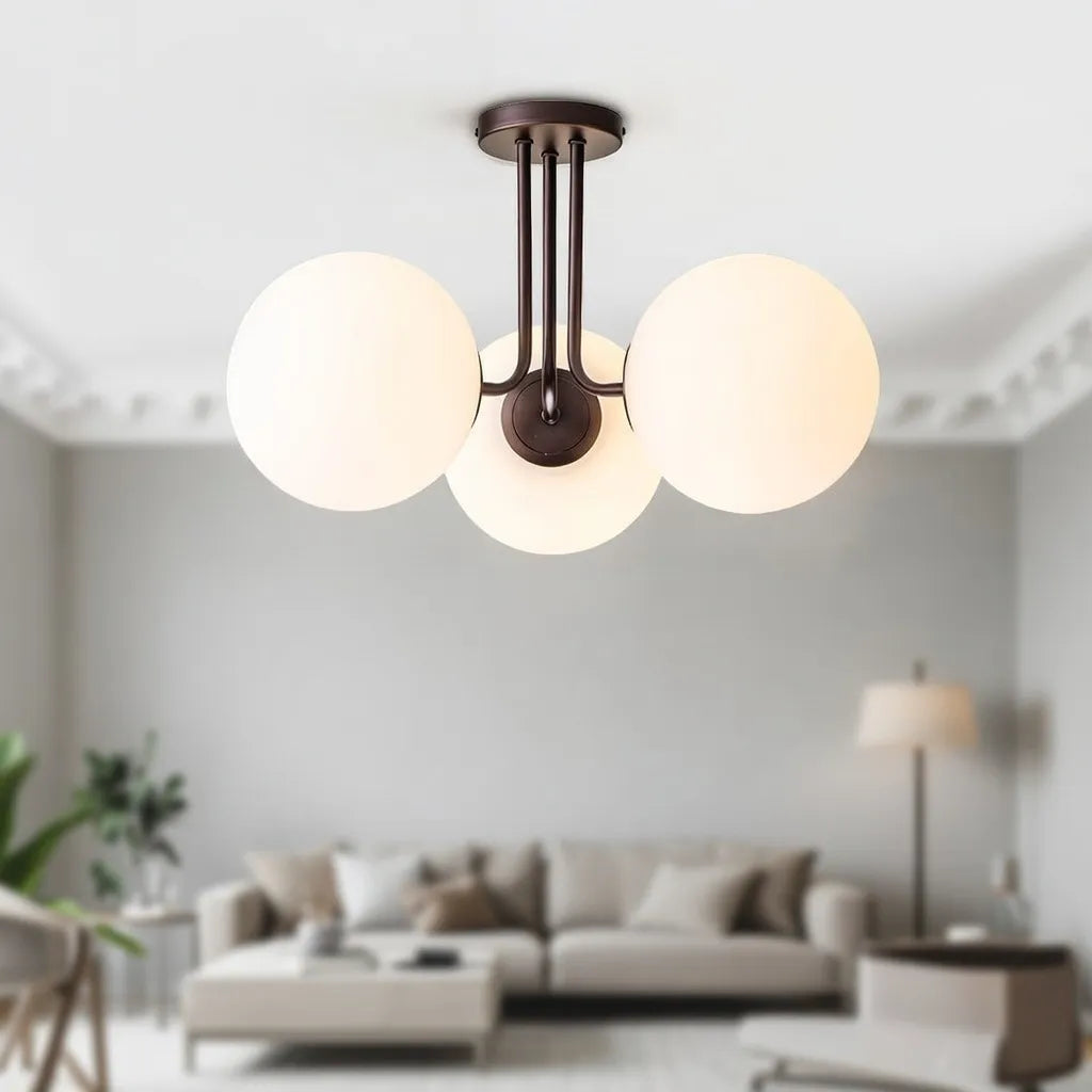 Darien Mid-Century 3-Light Frosted Glass Sputnik Ceiling Light
