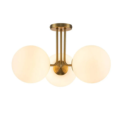 3-Light Sputnik Glass Semi Flush Mount Ceiling Light