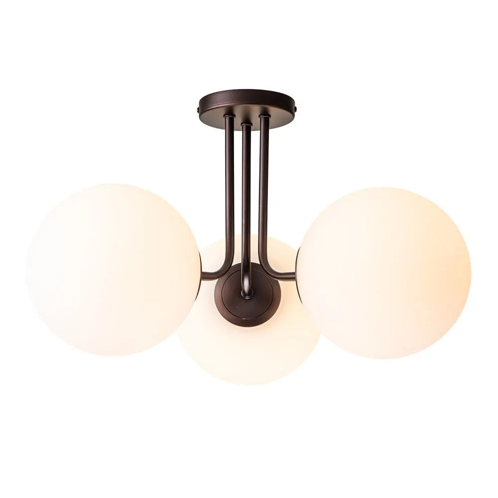 Darien Mid-Century 3-Light Frosted Glass Sputnik Ceiling Light