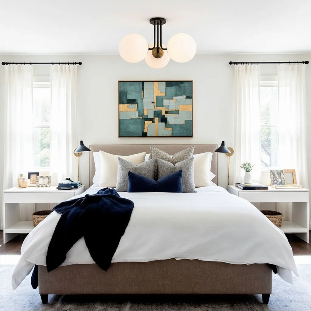 Darien Mid-Century 3-Light Frosted Glass Sputnik Ceiling Light