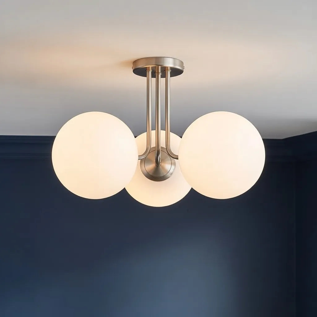 Darien Mid-Century 3-Light Frosted Glass Sputnik Ceiling Light
