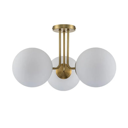 3-Light Sputnik Glass Semi Flush Mount Ceiling Light