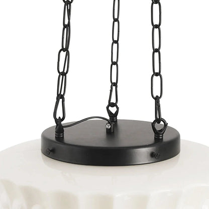 3-Light Vintage Ceramic Shade Schoolhouse Pendant Light