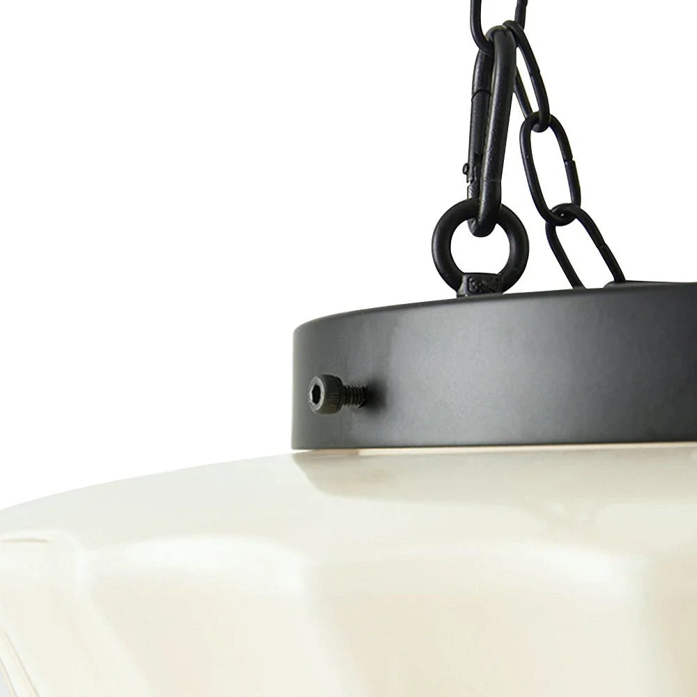 3-Light Vintage Ceramic Shade Schoolhouse Pendant Light