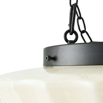 3-Light Vintage Ceramic Shade Schoolhouse Pendant Light