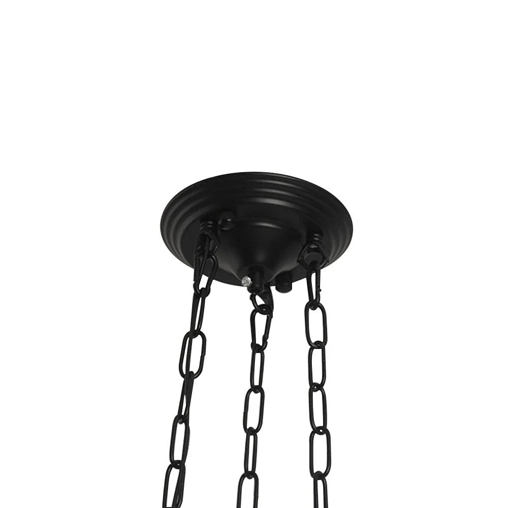 3-Light Vintage Ceramic Shade Schoolhouse Pendant Light