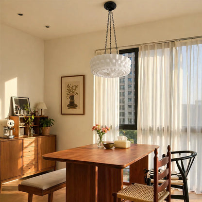 3-Light Vintage Ceramic Shade Schoolhouse Pendant Light