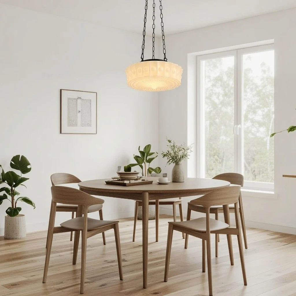 3-Light Vintage Ceramic Shade Schoolhouse Pendant Light