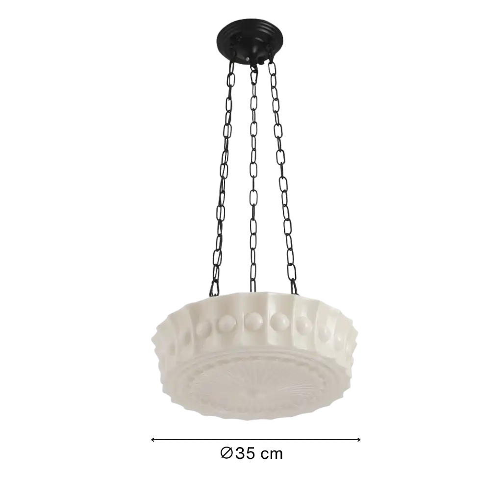 3-Light Vintage Ceramic Shade Schoolhouse Pendant Light
