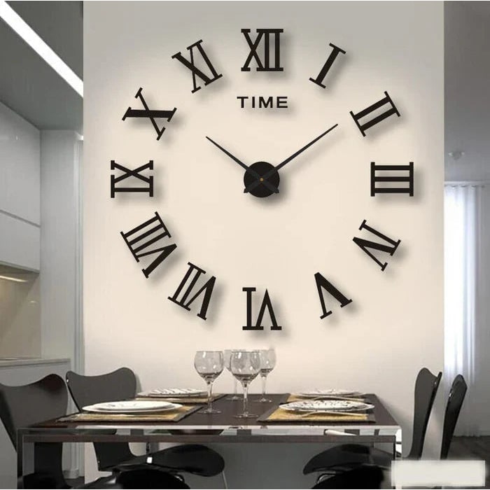 3D Adhesive Wall Clock with Self-Adhesive Markers and Battery Operated Quartz Movement - Image 10