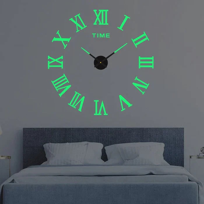 3D Adhesive Wall Clock with Self-Adhesive Markers and Battery Operated Quartz Movement - Image 11