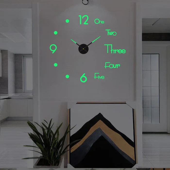 3D Adhesive Wall Clock with Self-Adhesive Markers and Battery Operated Quartz Movement - Image 13