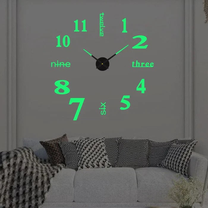 3D Adhesive Wall Clock with Self-Adhesive Markers and Battery Operated Quartz Movement - Image 15