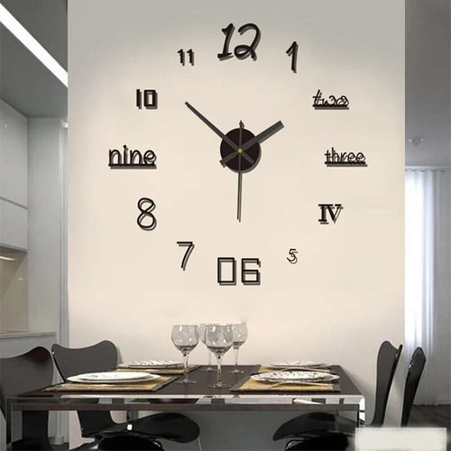 3D Adhesive Wall Clock with Self-Adhesive Markers and Battery Operated Quartz Movement - Image 2