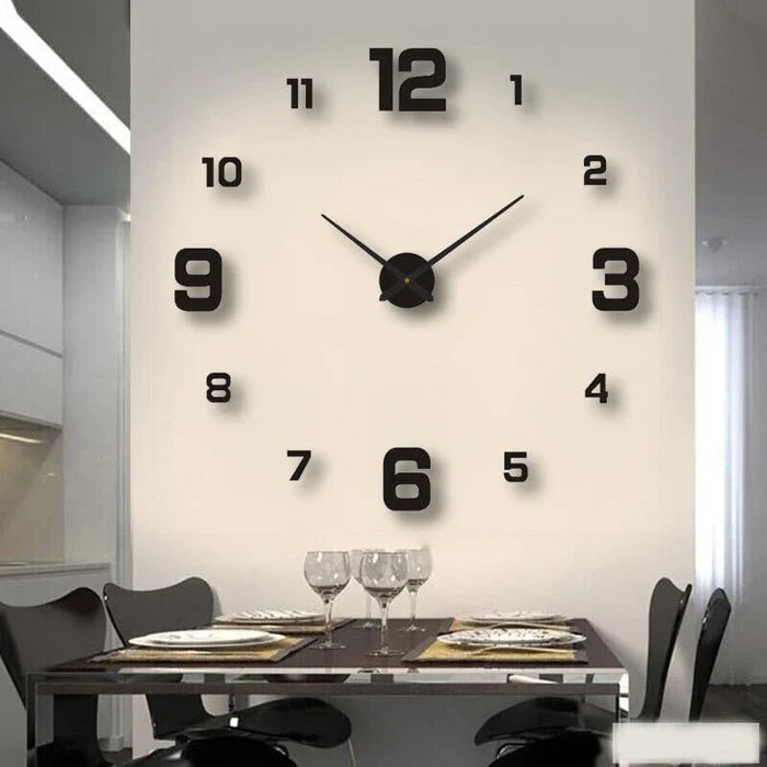 3D Adhesive Wall Clock with Self-Adhesive Markers and Battery Operated Quartz Movement - Image 5