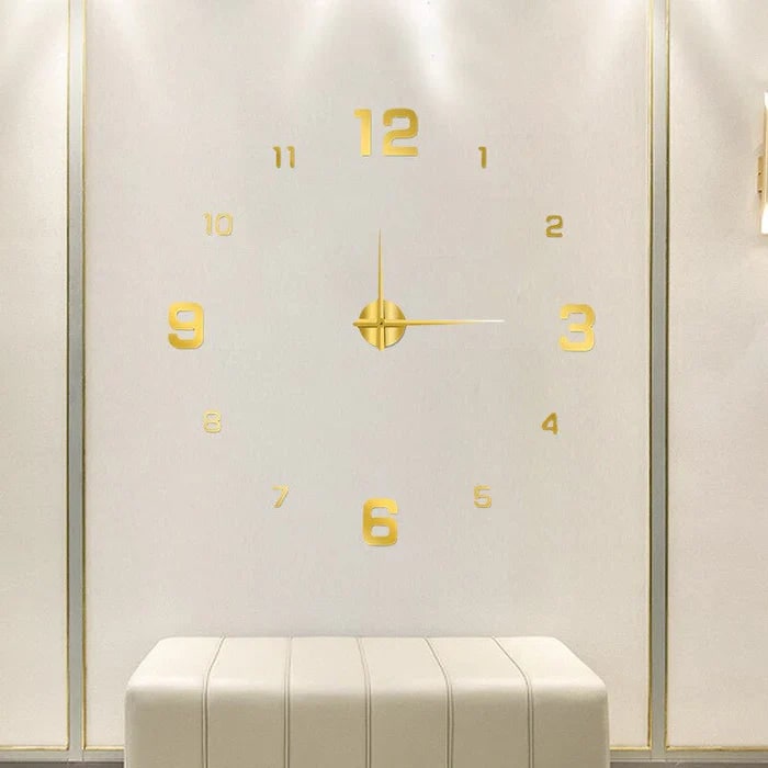 3D Adhesive Wall Clock with Self-Adhesive Markers and Battery Operated Quartz Movement - Image 7