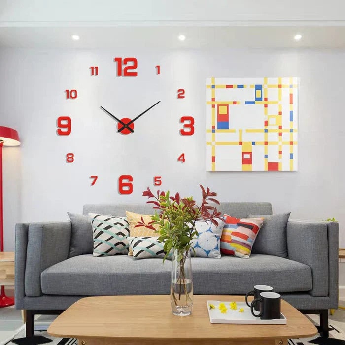 3D Adhesive Wall Clock with Self-Adhesive Markers and Battery Operated Quartz Movement - Image 8