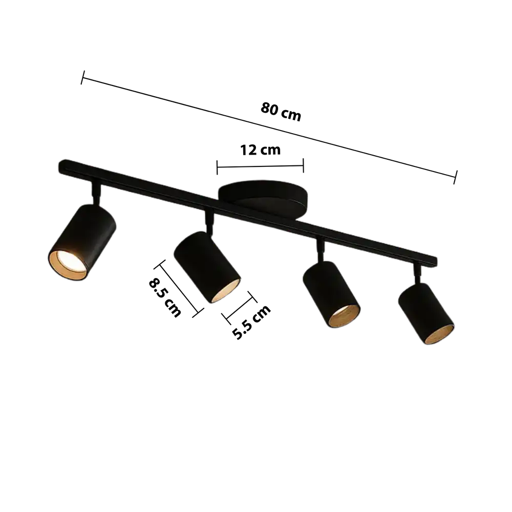 4-Head Ceiling Spotlight with Minimal Form