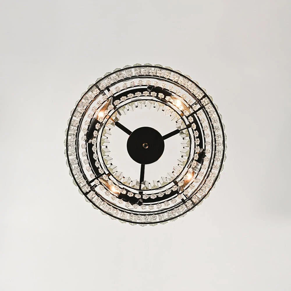 Kian Modern 4-Light Crystal Drum Semi-Flush Ceiling Light