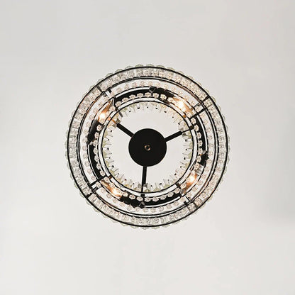 4-Light Crystal Accent Drum Semi Flush Mount Ceiling Light