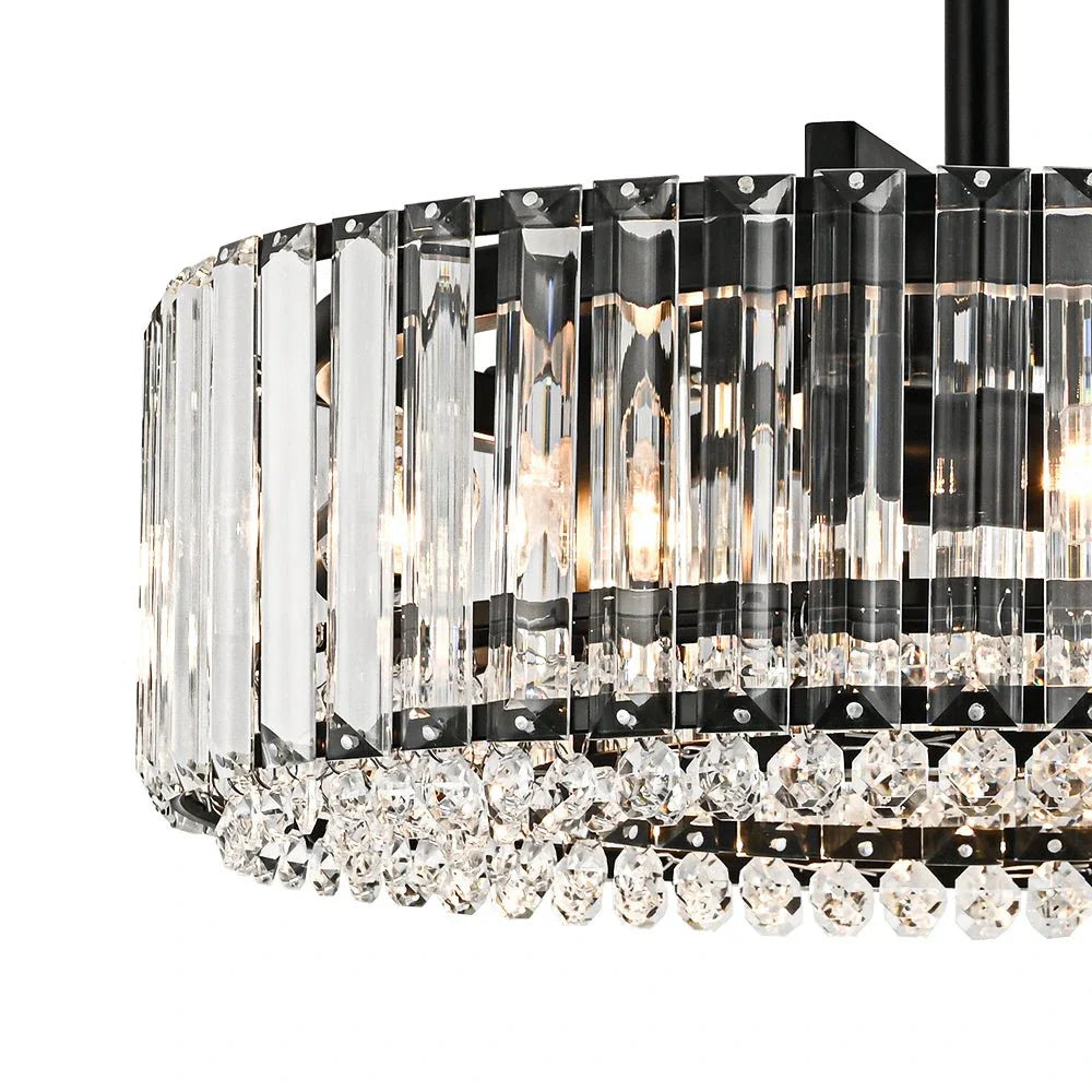 Kian Modern 4-Light Crystal Drum Semi-Flush Ceiling Light