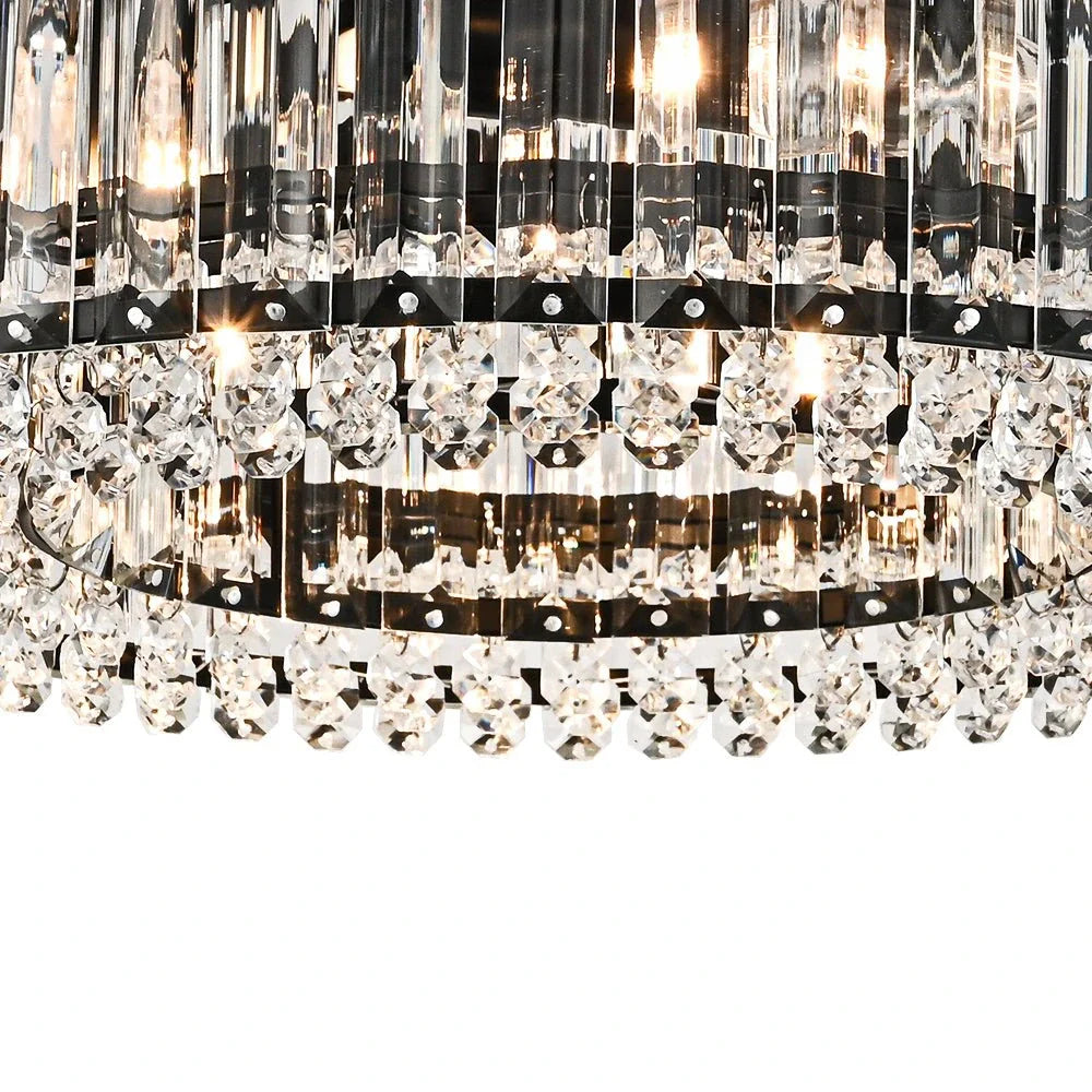 Kian Modern 4-Light Crystal Drum Semi-Flush Ceiling Light