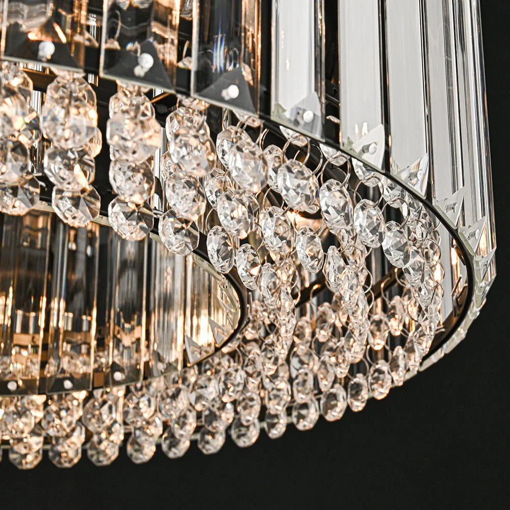 Kian Modern 4-Light Crystal Drum Semi-Flush Ceiling Light