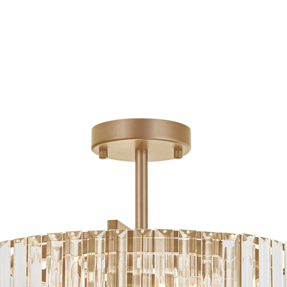 Kian Modern 4-Light Crystal Drum Semi-Flush Ceiling Light
