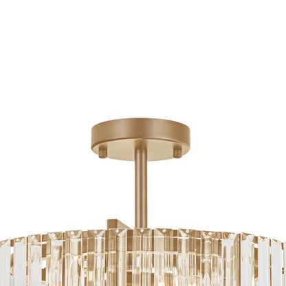 4-Light Crystal Accent Drum Semi Flush Mount Ceiling Light