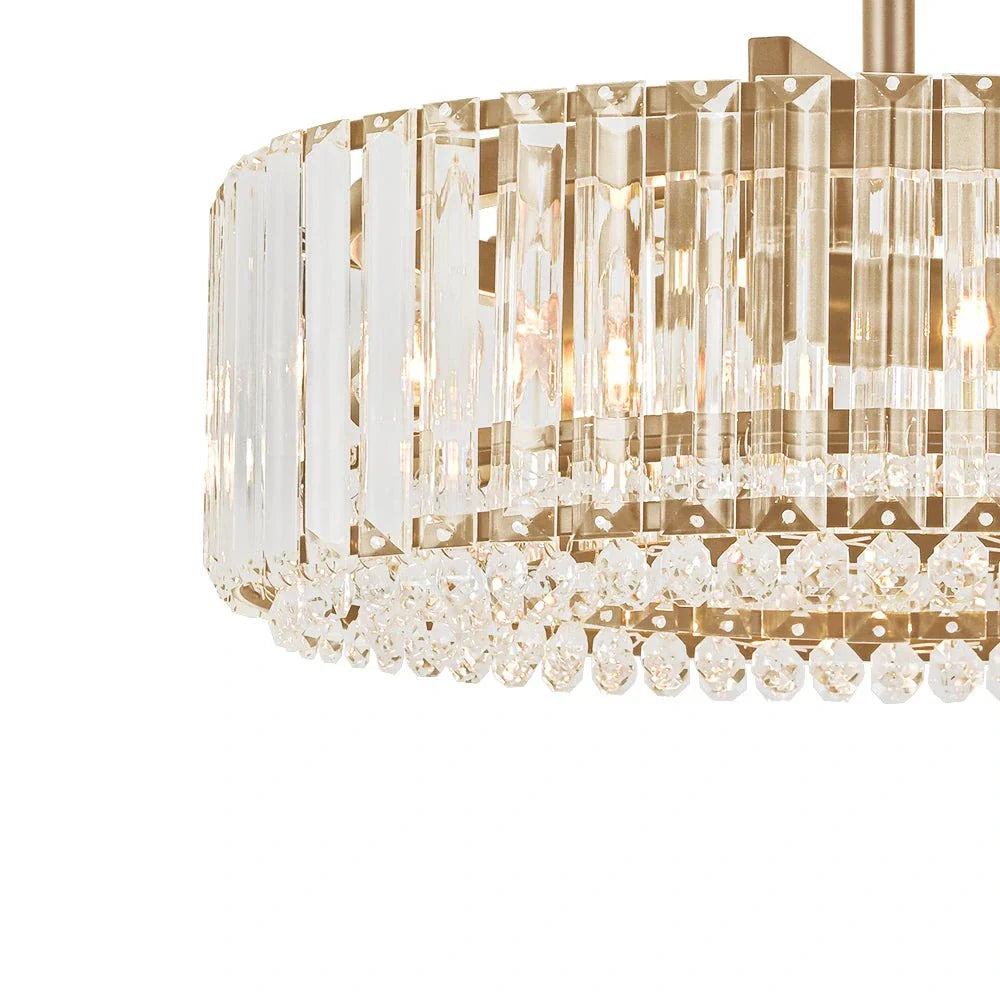 Kian Modern 4-Light Crystal Drum Semi-Flush Ceiling Light
