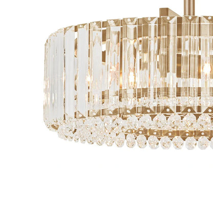 4-Light Crystal Accent Drum Semi Flush Mount Ceiling Light