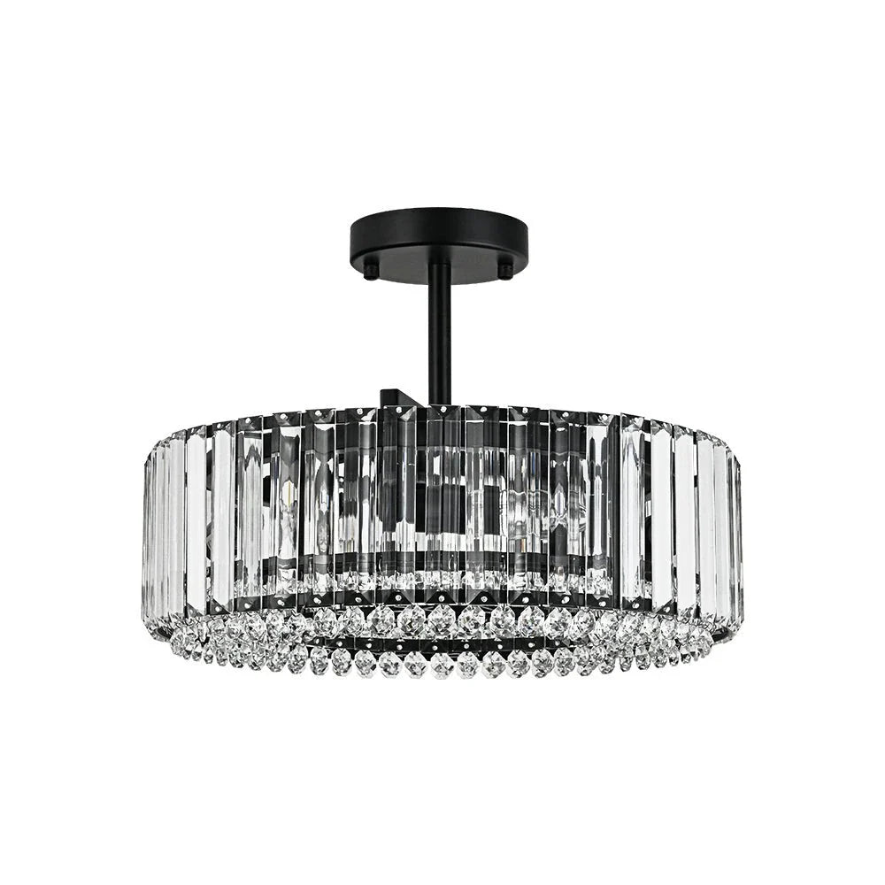 Kian Modern 4-Light Crystal Drum Semi-Flush Ceiling Light