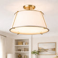 Niall Modern 4-Light Linen Drum Semi-Flush Ceiling Light