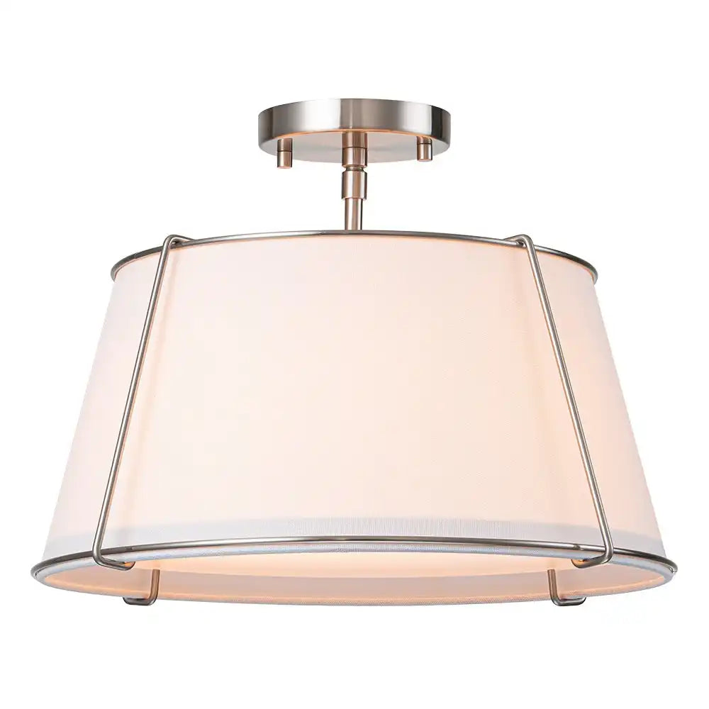 Niall Modern 4-Light Linen Drum Semi-Flush Ceiling Light