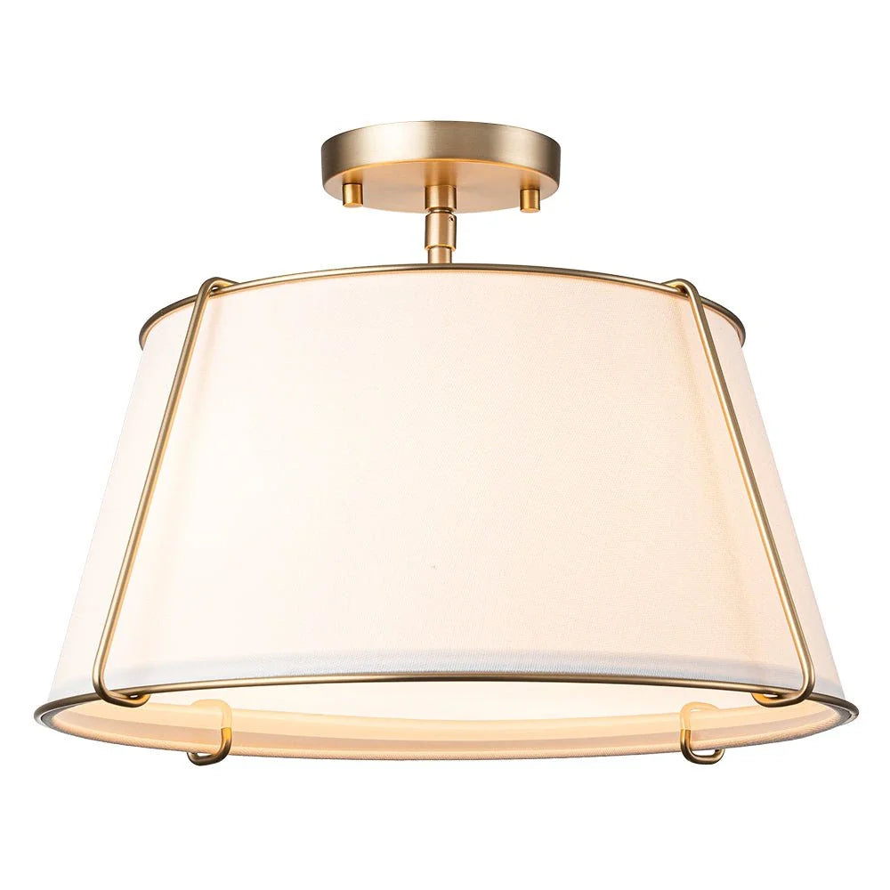Niall Modern 4-Light Linen Drum Semi-Flush Ceiling Light
