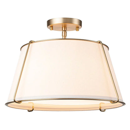 4-Light Tapered Linen Drum Ceiling Light