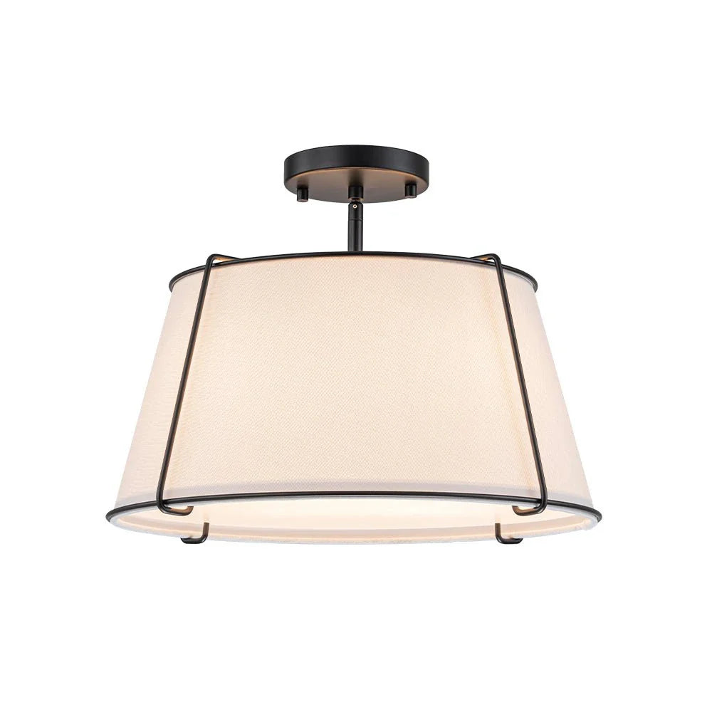 Niall Modern 4-Light Linen Drum Semi-Flush Ceiling Light