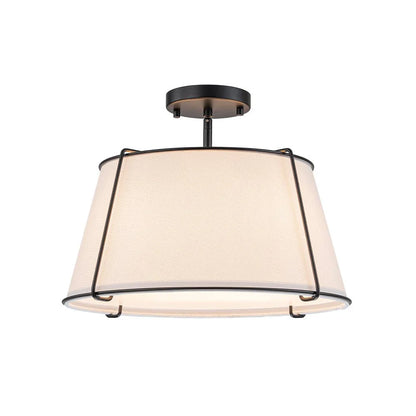 4-Light Tapered Linen Drum Ceiling Light