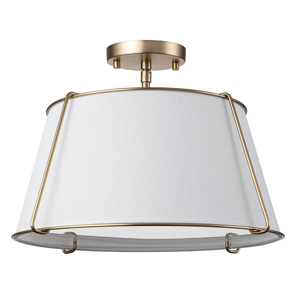 Niall Modern 4-Light Linen Drum Semi-Flush Ceiling Light
